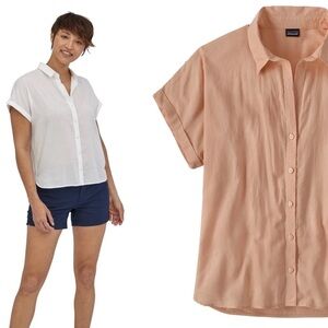Patagonia Organic Cotton & Hemp Women's Lightweight A/C Shirt Size XL Peach.  14